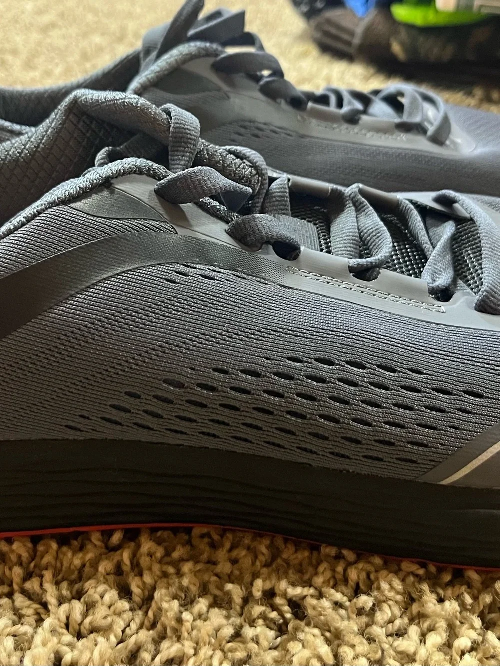 WHITIN Gray Mesh Athletic Running Shoes with Black Accents